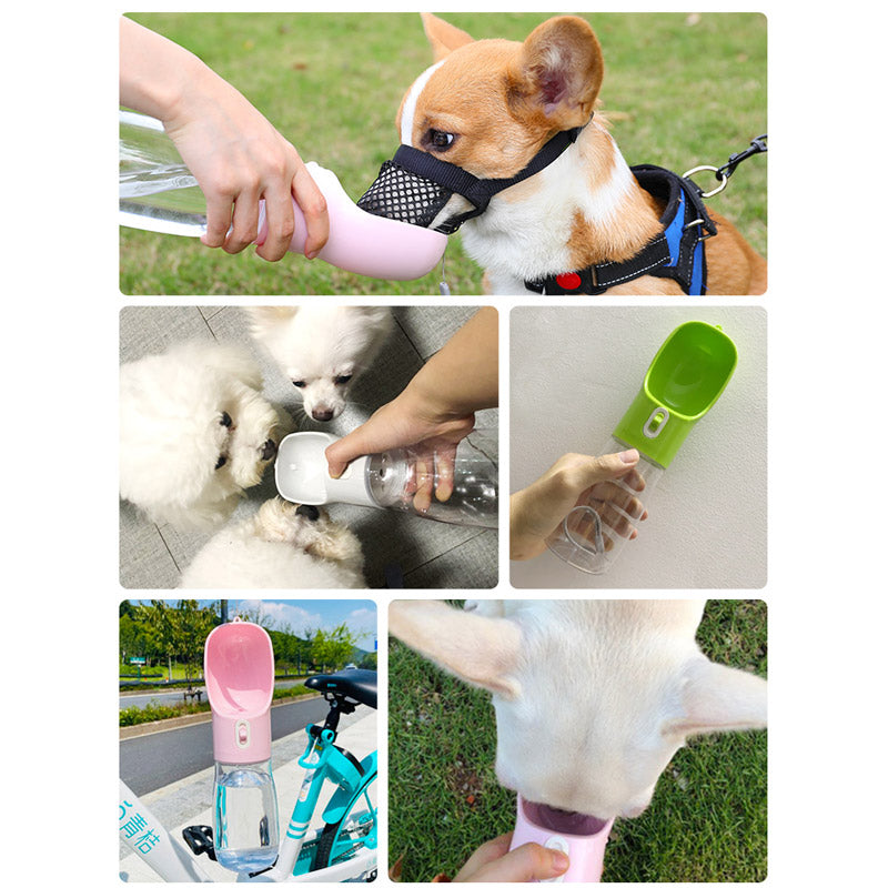 Keep your dog hydrated on the go with this Pet Dog Water Bottle Feeder! This multifunctional feeder can dispense both food and water, making it the perfect solution